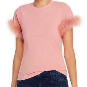 Cinq a sept zoie feather pink top-  size m